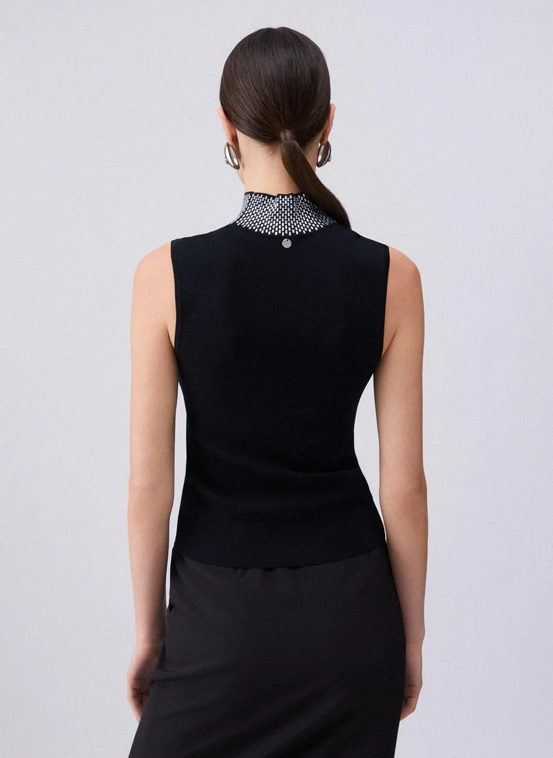 Liu Jo Knit top with rhinestones